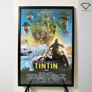 💎Intelligent | กรอบรูปพร้อมโปสเตอร์ The Adventures of Tintin | x 1 กรอบ ตกแต่งบ้าน กรอบโปสเตอร์ กรอบรูปพร้อมกระจก