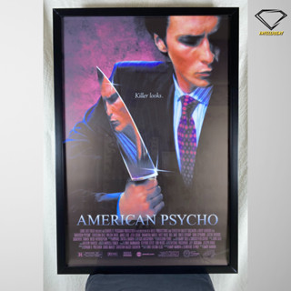 💎Intelligent | กรอบรูปพร้อมโปสเตอร์ American Psycho | x 1 กรอบ ตกแต่งบ้าน กรอบโปสเตอร์ กรอบรูปพร้อมกระจก อเมริกัน ไซโค