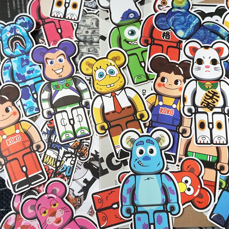 🩶 พร้อมส่ง สติ๊กเกอร์ Bearbrick  1ชุดมีทั้งหมด 27 ชิ้น 🩶