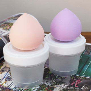 SG09 ฟองน้ำไข่ แต่งหน้า makeup sponge สีพาสเทล พร้อมกล่อง