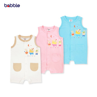 [New Arrival] BABBLE จั้มสูทขาสั้น บอดี้สูทเด็ก แบบแขนกุด อายุ 3 เดือน ถึง 2 ปี คอลเลคชั่น Chubby (สีฟ้า,สีออฟไวท์,สีชมพู) (BDRS)