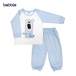 BABBLE ชุดนอนเด็ก ชุดไปเที่ยว รุ่น Play and sleep อายุ 1 ปี ถึง 9 ปี ลายหมี สีฟ้า (BSL)