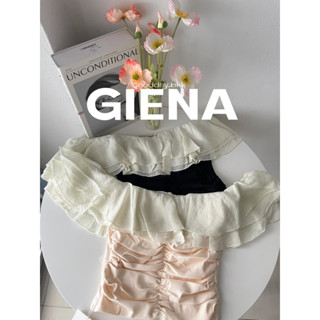 Giena เสื้อปาดไหล่แต่งระบาย | Gooddsy.bkk