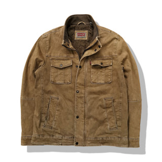 Levis Khaki Brown Trucker Jacket รอบอก 46”