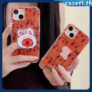 คูปองเคลม🎀เคสไอโ case for iphone 11 12 ขาตั้งการ์ตูนกราวด์ฮอกแสนสนุก เคส 14 13 12 11 pro max ป้องกันการหล่นและทนทาน