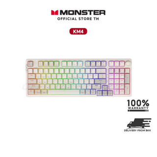 Monster KM4 คีย์บอร์ดเกมมิ่ง ใช้พลังงานต่ํา มีไฟ RGB ใช้ได้นาน