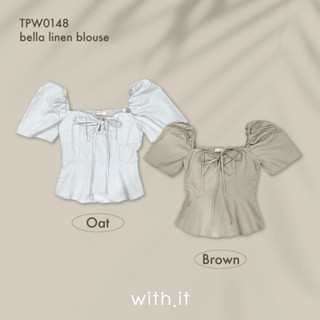 with.it.store - TPW0148 Bella linen blouse เสื้อลินิน เบลล่า