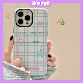 💖จัดส่ง24ชม💖iPhone 14 13 12 11 Pro Max เคส for เคสไอโฟน11 น่ารัก บางเบาพกพาง่าย การ์ตูน ลายสก๊อต รูปร่างดาว สองชั้น Case