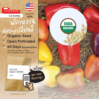 เมล็ดผักนำเข้า พริกหวานหลากสี Iko Iko Rainbow Sweet Bell Pepper (Organic Seed)