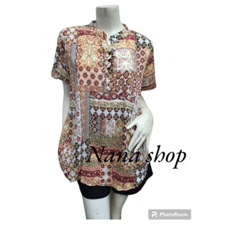9507เสื้อสตรีผ้าสปันพิมม์ลาย40”-50”