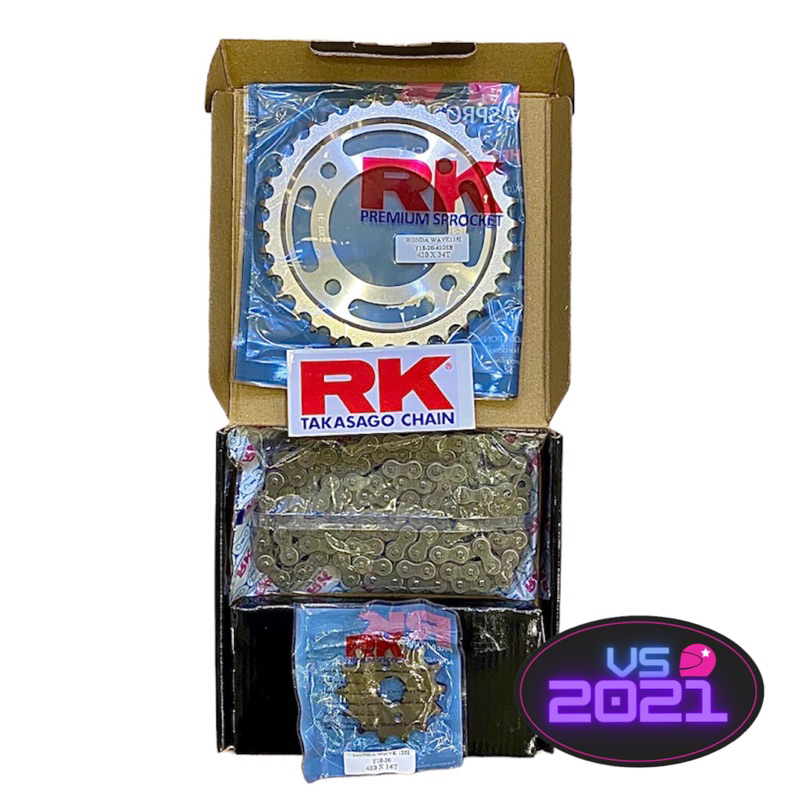 ชุดโซ่+สเตอร์หน้า-หลัง 420 RK แท้)(14-34),(14-36) ใส่ w-110i, w-125i (led), super-cup