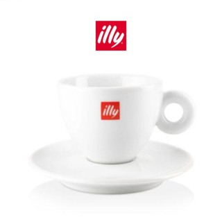 ILLY แก้วกาแฟเซรามิกคาปูชิโน่พร้อมจานรอง CERAMIC CAPPUCCINO CUP WITH SAUCER - ILLY LOGO