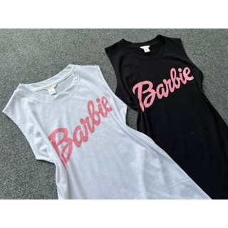 H&amp;MเดรสสกรีนลายBarbieผ้านิ่มใส่สบาย