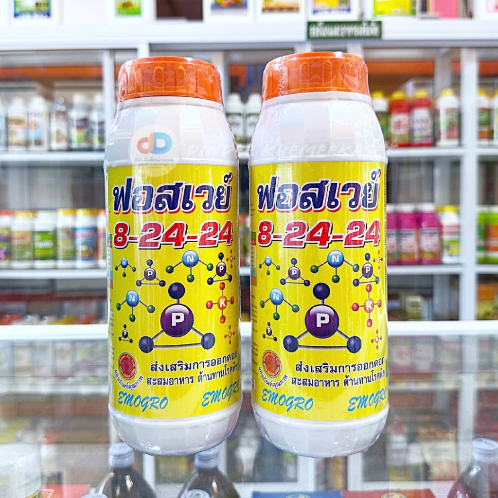 (ชุด2ขวด) ปุ๋ยน้ำฟอสเวย์ 8-24-24 ขนาด 1 ลิตร ส่งเสริมการออกดอก สะสมอาหารดี ช่วยให้ติดดอกดก ผลดก ลดการหลุดร่วง