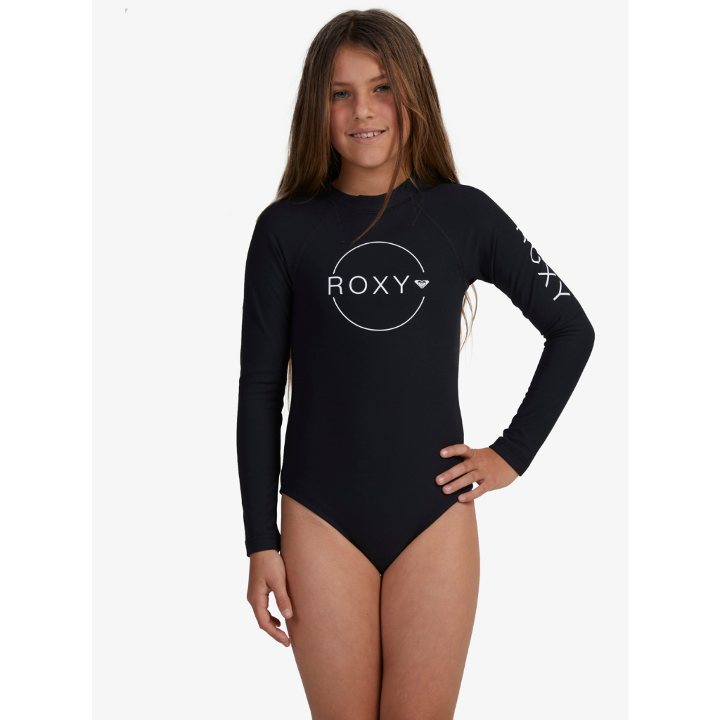 ROXY ชุดว่ายน้ำวันพีช สำหรับเด็กโต Girls 8-16 Heater Long Sleeve UPF 50 Rash Guard 224 ERGWR03289-KVJ0