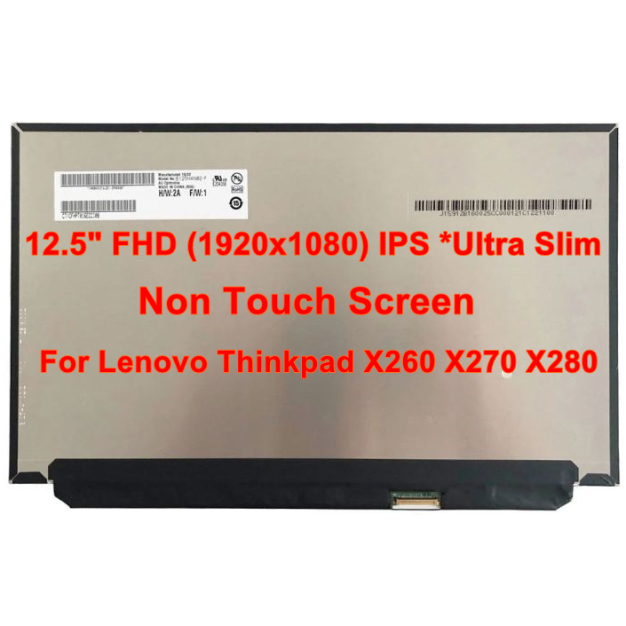จอโน๊ตบุ๊คLCD•LED Notebook 12.5" นิ้ว for Lenovo Thinkpad X260 X270 X280•Screen 1920x1080 IPS FHD (Ultra Slim) LED Panel