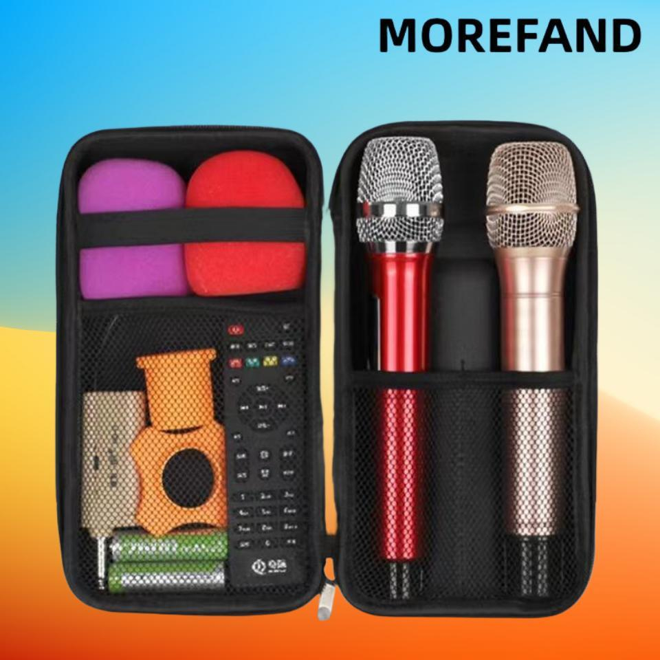 【MOREFAND】กระเป๋าเก็บไมโครโฟนไร้สาย Eva แบบพกพากันกระแทกเคสแข็งความจุขนาดใหญ่พกพาสำหรับการเดินทางแคมป์ปิ้งการเดินทางเพื่