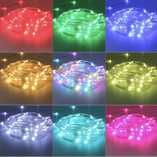 AT.MALL ไฟประดับ ตกแต่ง ไฟกระพริบ LED RGB ยาว 10 เมตร มีแอปพลิเคชั่น+รีโมทคอนโทรล พร้อมส่งไว กระพริบตามเสียงเพลง แบบUSB.