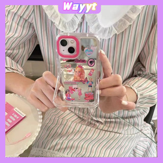 💖จัดส่ง24ชม💖iPhone 14 13 12 11 Pro Max เคส for เคสไอโฟน11 น่ารัก บางเบาพกพาง่าย การ์ตูน Barbie กระจก ขาตั้งโปร่งใส Case