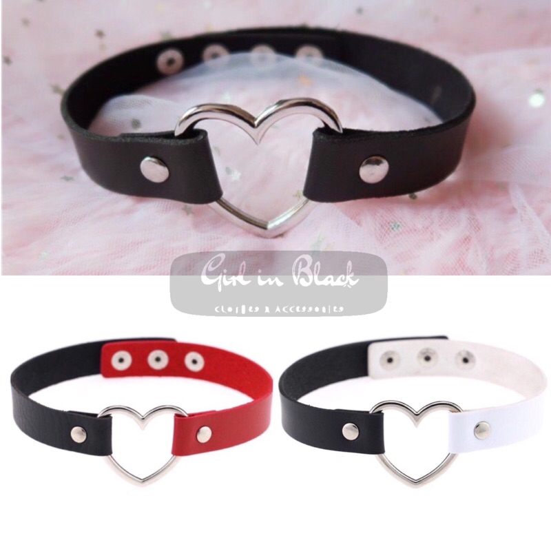 🖤 พร้อมส่ง โชคเกอร์คอรูปหัวใจ มี 3 แบบให้เลือกค่ะ B23