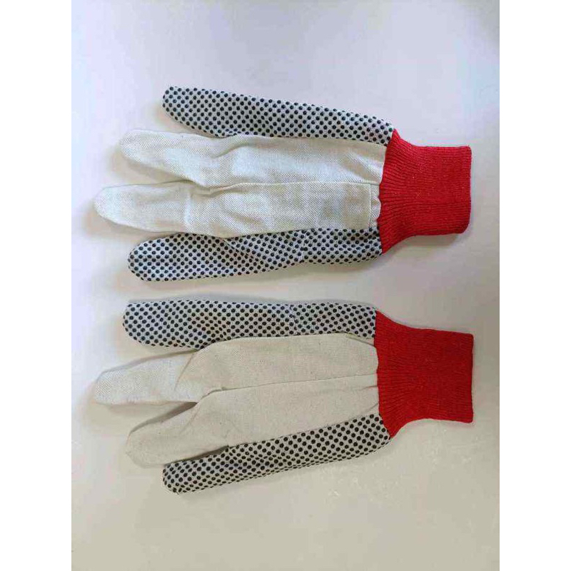 Polka dot gloves color Red
