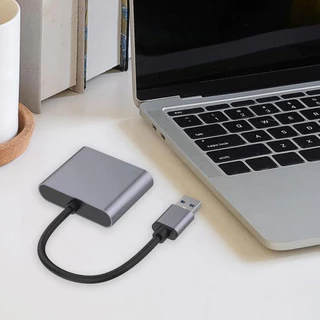 [แพ็คใน 30 นาที] USB To VGA และ HDMI 2-In-1 Video Converter Multi-Monitor เดสก์ท็อป USB Video Card แล็ปท็อป