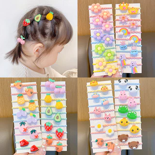( Bow07) "พร้อมส่ง"หนังยางรัดผมเด็ก แพ็ค 10 ชิ้น ยางรัดผมเกาหลี เส้นเล็ก สำหรับเด็ก น่ารัก สีสดใส แพ็ค 10 ชิ้น