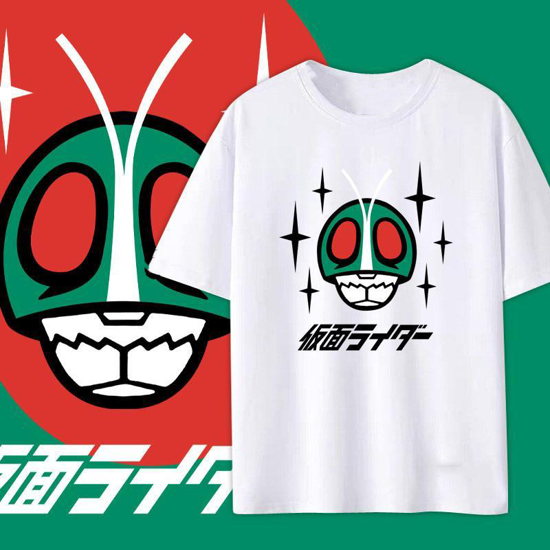 MASKED RIDER →อะนิเมะ KAMEN RIDER เสื้อยืดแขนสั้นผู้ชายและผู้หญิงย้อนยุคหีญี่ปุ่นเป็นที่นิยมและไม่เป็นทางการ