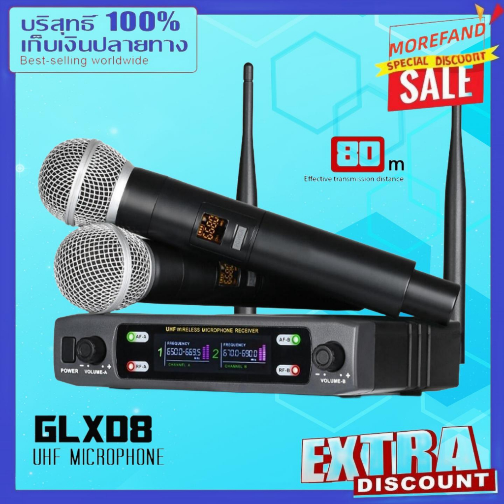GLXD8 ไมโครโฟนคู่ไร้สายเสียงดี wireless microphone