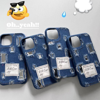 🔥จัดส่ง24ชม🔥iPhone11 12 13 14 Pro max case for เคสไอโฟน11 แฟชั่น บางเบาพกพาง่าย ลายผ้ายีนส์ กระจกเงา แฟชั่น มืด Case