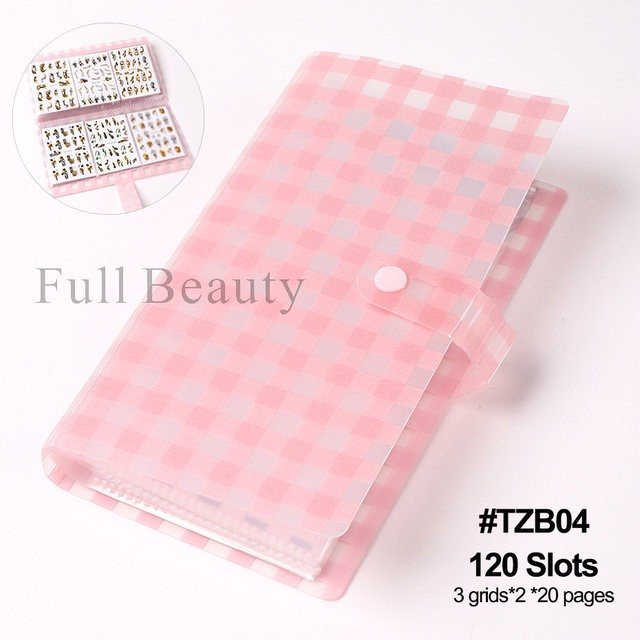 สมุดอัลบั้มสติกเกอร์ สําหรับตกแต่งเล็บ มี 2สี ใส ชมพู
