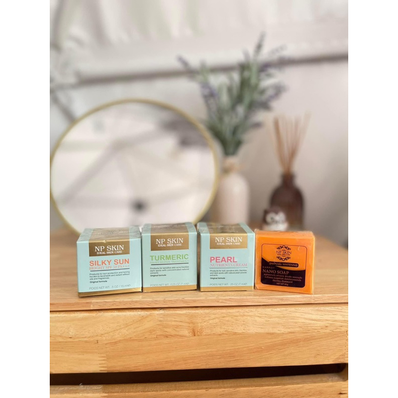 NP SKIN เซต 4 ชิ้น (สบู่แครอท+เดย์+ไนท์+กันแดด) ของแท้💯
