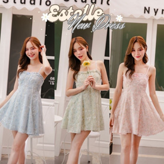 🩷New Color LABELLE รุ่น Estelle Dress เดรสสั้น ผ้าปักฉลุ ซับในหนา