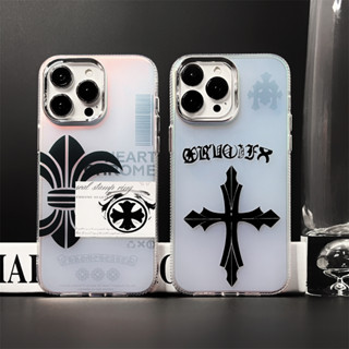 🎁ส่งของขวัญ🎁Chrome Hearts เคสไอโฟน 15pro max 14 แฟชั่น ข้าม เคส for iPhone 15 13Pro max 12 11 14Pro case เลเซอร์