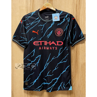 ใหม่ !! เสื้อ  แมนซิตี้  Third ชุด 3 เกรดแฟนบอล 2023/24 ฟลูออฟชั่น EPL ชื่อนักเตะ (แมนซิตี้-ครบทุกคน)+พร้อมเบอร์