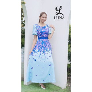 เดรสกุหลาบ ฟ้าม่วง Luna