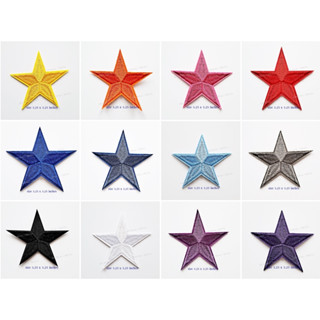 ตัวรีดติดเสื้อ Star ดาว ดาวสีพื้น หลากสี ขนาด 3.25 นิ้ว Iron on patch อาร์มติดเสื้อ ตัวรีดติดผ้า หมวก กระเป๋า กางเกง เป้