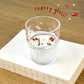 [พร้อมส่ง] 🍒 Ins Cherry Glass แก้วน้ำ ลายเชอร์รี่