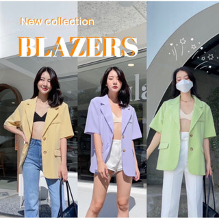 Blazer oversize เบลเซอร์โอเวอร์ไซส์ เสื้อสูทคอปกสไตล์แขนสั้น มี8สี