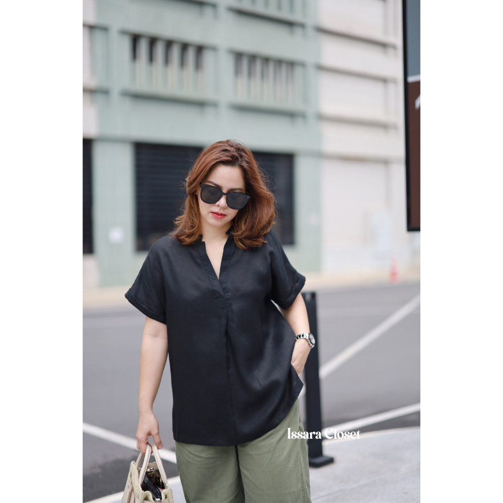 เสื้อลินิน รุ่นCoco #สีดำ