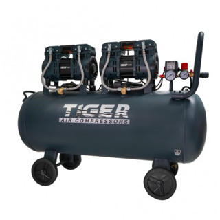 TIGER ปั๊มลม oilfree รุ่น JAGUAR-100  รุ่นใหม่ล่าสุด NEW SERIES ปั้มลม ขนาด 100 ลิตร 1390 W.