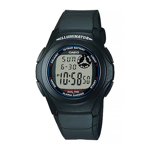 Casio นาฬิกาข้อมือ สายเรซิ่น สีดำ สายเรซิน รุ่น F-200W,F-200W-1A,F-200W-9A