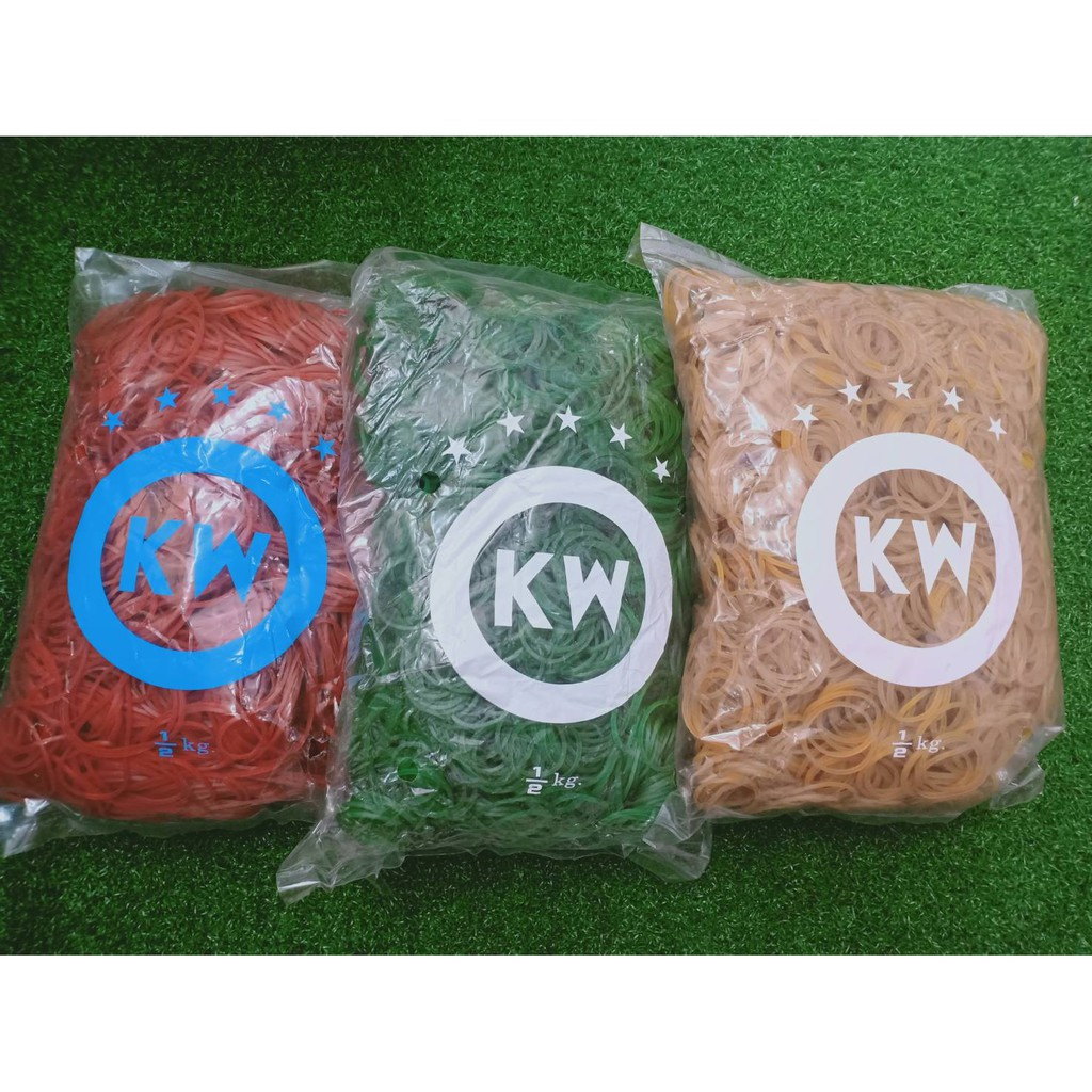 หนังยางKW แดง เขียว เหลือง หนังยางรัดแกง หนังยางมัดถุงแกง หนักครึ่งกีโล พร้อมส่ง