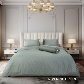 [NEW] Synda ผ้าปูที่นอน Cotton Jacquard 700 เส้นด้าย รุ่น RIVERINE GREEN