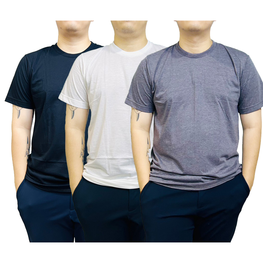 เสื้อยืดตราห่านขาว สีพื้น เสื้อยืดสีล้วน คอกลม ไรตะเข็บผ้านิ่ม