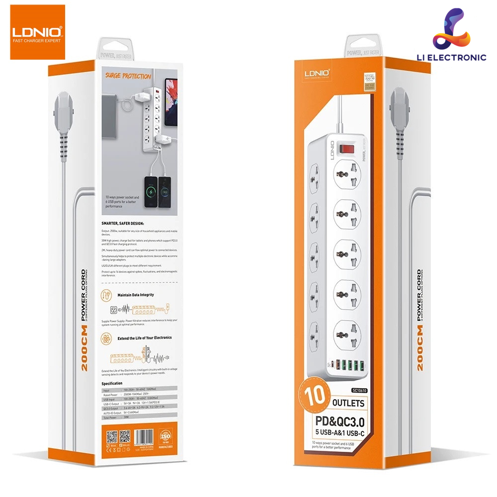 ของแท้100% LDNIO SC10610 มีสินค้าลอกเลียนแบบจำนวนมาก โปรดเปรียบเทียบก่อนซื้อLDNIO