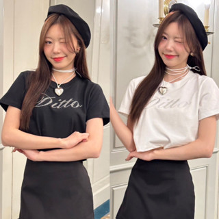 ใหม่ ! 💎 เสื้อยืดทรง crop เนื้อผ้า cotton100% งานติดเพชร 💎