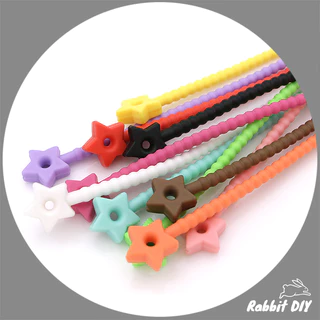พวงกุญแจ สายคล้อง ซิลิโคน สายซิลิโคน หัวรูปดาว สำหรับห้อย Art Toys / ทำห่วงกลม (แพ็ก 1 ชิ้น)