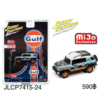 JLCP7415-24	Johnny Lightning 1:64 2007 Toyota FJ Cruiser 4×4 Off-Road Gulf Racing – Blue – Mijo Exclusives Limited Editi