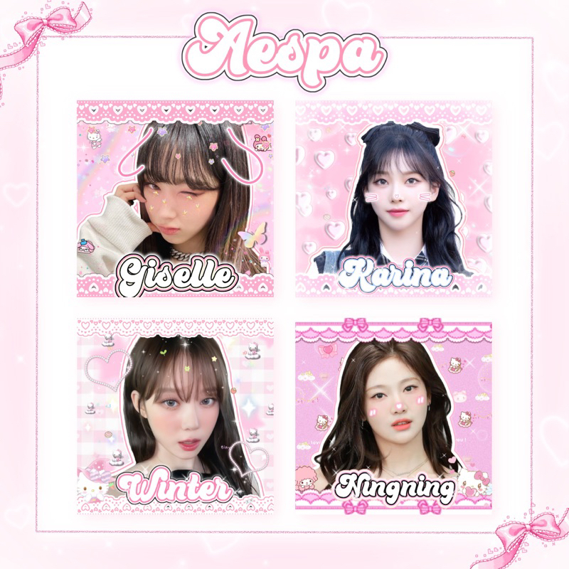 sticker aespa มี 2 ขนาด (1.5/2นิ้ว) คละลายได้